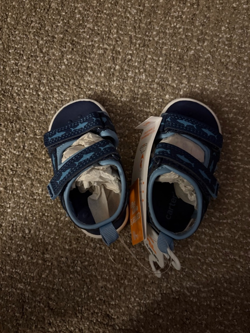 Carter's Boys Blue Double-Strap Star Sandals